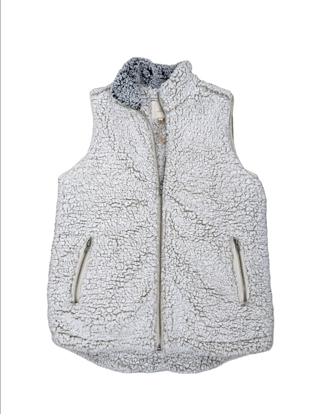 Thread & Supply Pile Women's Sleeveless Zip up Sherpa Sweater Vest Size XS